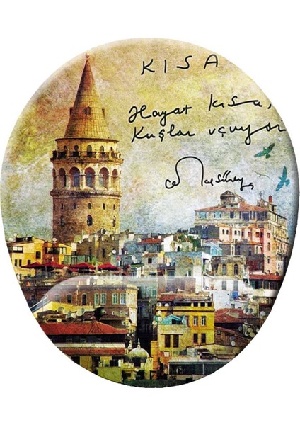 Galata Kulesi Cemal Süreya Baskılı Bilek Destekli Mouse Pad Mousepad