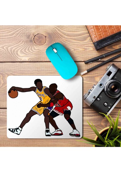 Basketbolcu Kobe Bryant Vs Michale Jordan Baskılı Mouse Pad Mousepad