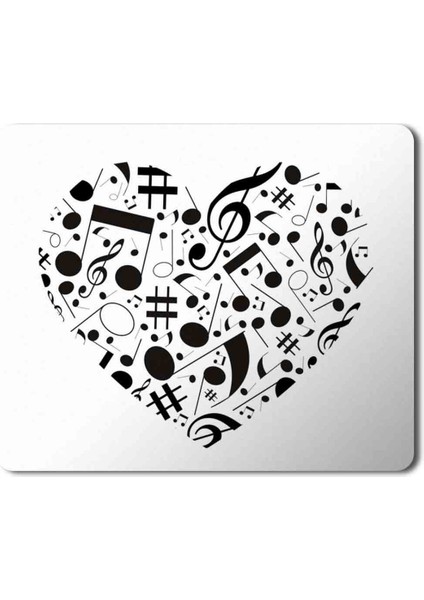 Music Müzik Kalp Nota Baskılı Mouse Pad Mousepad