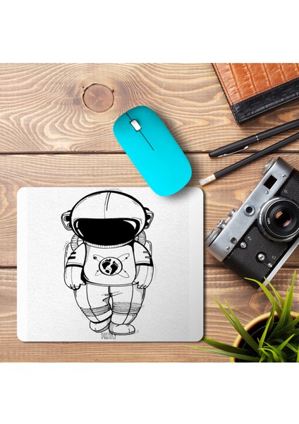 Art Hediye Astronot Ayak Izleri Baskılı Mouse Pad Mousepad