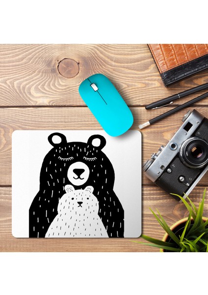 Anne ve Yavru Ayı Baskılı Mouse Pad Mousepad