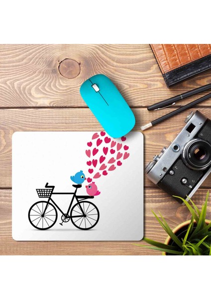 Bisiklet Kalp Baskılı Mouse Pad Mousepad Baskılı Mouse Pad Mousepad