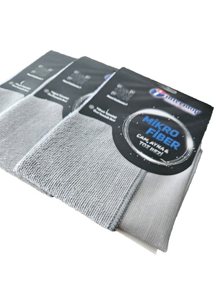 Intermop Mikrofiber Cam-Ayna & Toz Bezi Çift Taraflı Üstün Temizlik Bezi 3 Adet