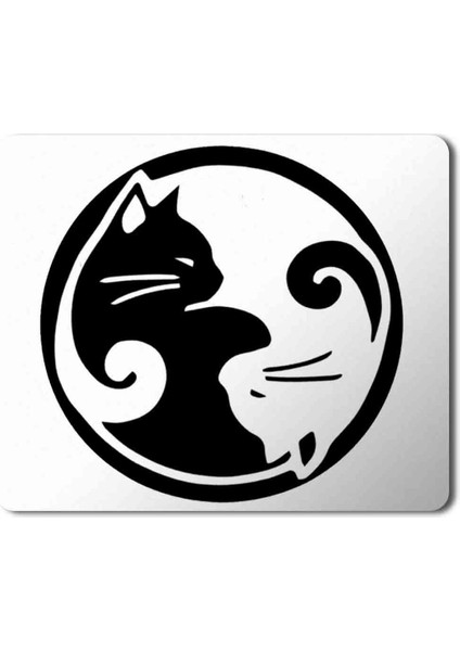 Ying Yang Kedi Baskılı Mouse Pad Mousepad