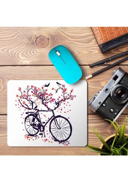 Bisiklet Ağaç Dal Kuş Baskılı Mouse Pad Mousepad Baskılı Mouse Pad Mousepad