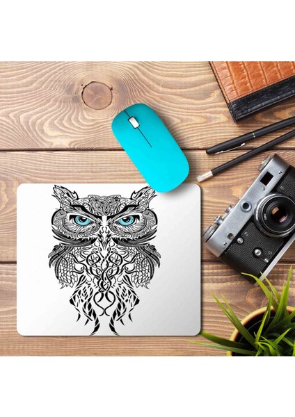 Baykuş Mavi Gözlü Baskılı Mouse Pad Mousepad