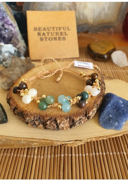 Yengeç Burcu Doğal Taş Bileklik ( Sedef, Kaplan Gözü , Akik , Aventurin ,kan Taşı ) 6 mm El fiyatları