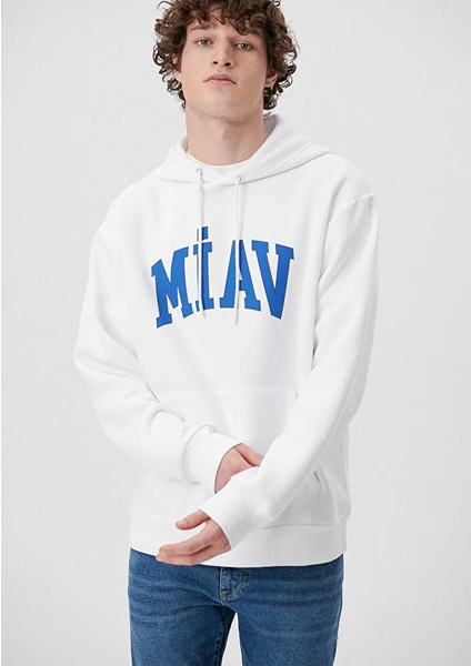 Erkek Miav Baskılı Kapüşonlu Sweatshirt 0S10122-620