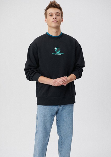 Erkek The Future Baskılı Kapüşonlu Sweatshirt 0S10038-900