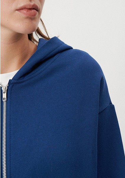 Kadın Fermuarlı Kapüşonlu Lacivert Basic Sweatshirt 1611775-82625 indirimleri