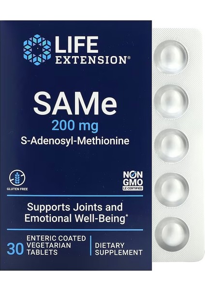 Same S-Adenosyl - Methionine 200 mg 30 Enteric Coated Vegetarian Tablet