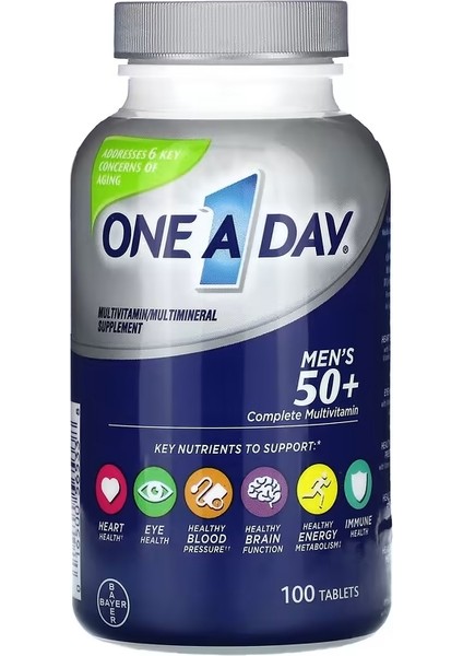 One A Day Men's 50+ Complete Multivitamin Multimineral Supplement 100 Tablet