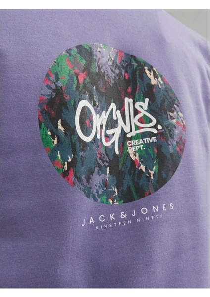 Jack & Jones Erkek Çocuk Mor Sweatshırt Jorsılverlake Sweat Crew Neck Jnr