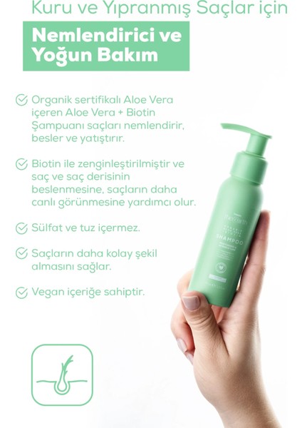 Organic Aloe Vera +Biotin Şampuan 75 ml