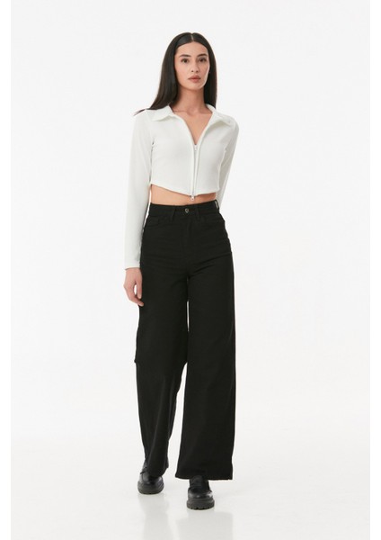 Çift Fermuarlı Polo Yaka Bluz modelleri