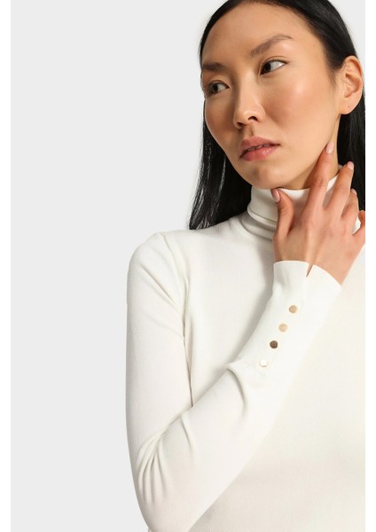 AÇELYAOKCU Balıkçı Yaka Kol Manşeti Droplu Kazak modelleri