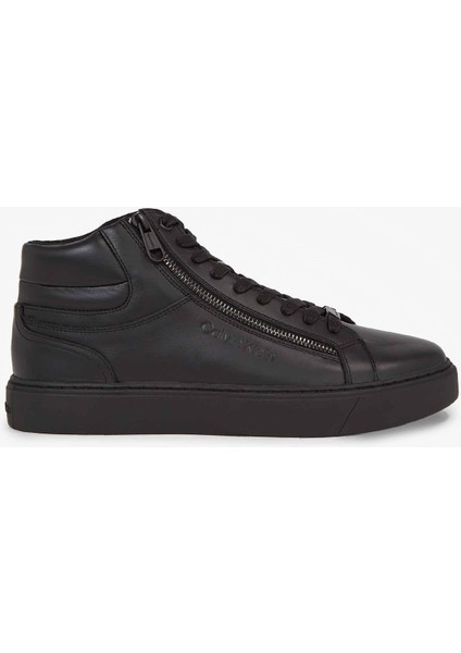 Siyah Erkek Sneaker Hıgh Top Lace Up W/zıp Rubb