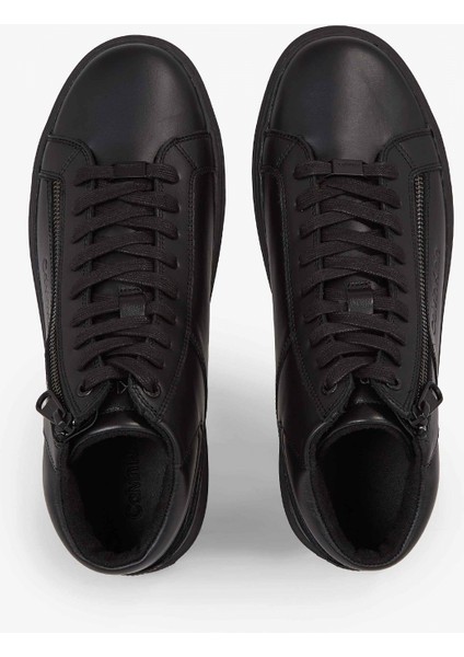Siyah Erkek Sneaker Hıgh Top Lace Up W/zıp Rubb