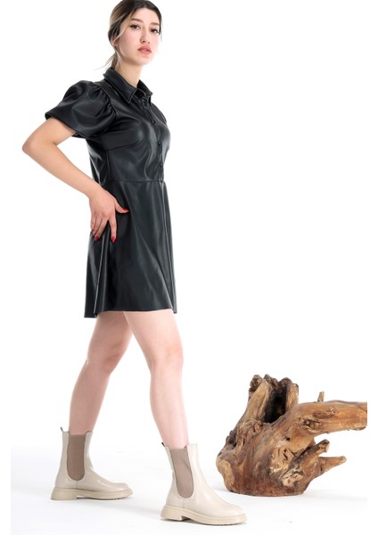 Deri Çift Lastikli Günlük Kadın Bot Ayakkabı fiyatları