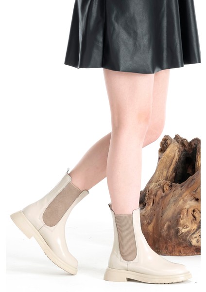 Deri Çift Lastikli Günlük Kadın Bot Ayakkabı fırsatları