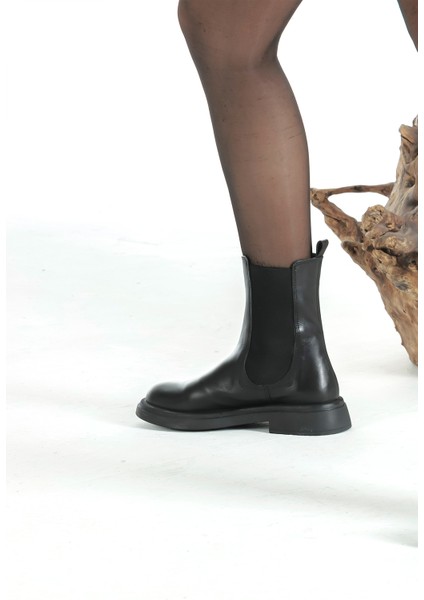 Deri Çift Lastikli Günlük Kadın Bot Ayakkabı fırsatları