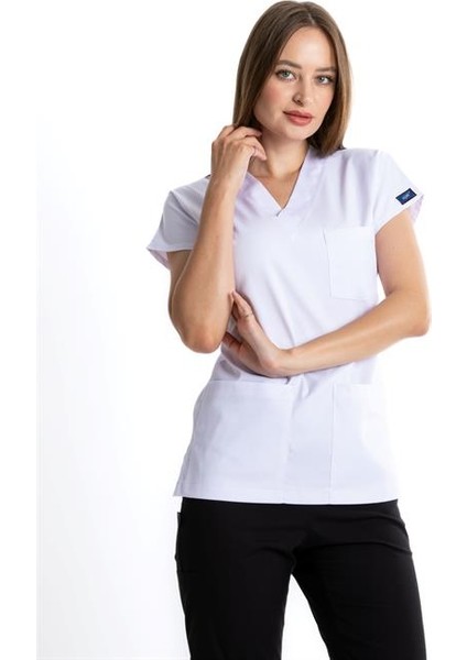 Beyaz Coreflex Kadın Likralı Tek Üst