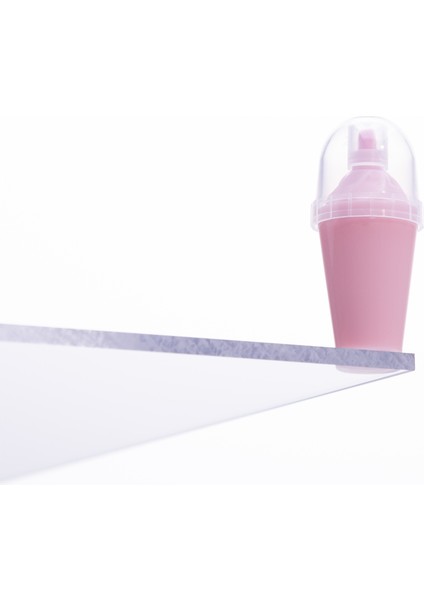 PVC kutulu fosforlu kalem, Pembe 1 adet