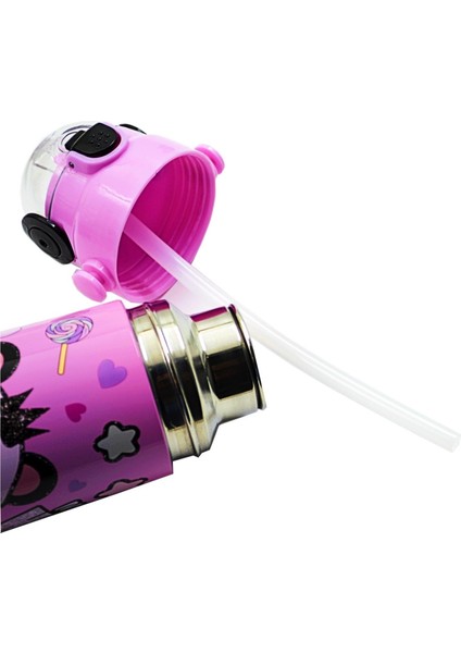 MUGGLE Pipetli Çelik Matara MT-2635 Panda Desenli 550 ml