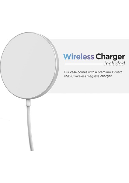 Samsung Galaxy Z Fold 5 Kılıf Şeffaf Sararmaz Wireless Magsafe Kapak ve Kablosuz Şarj Cihazı Set