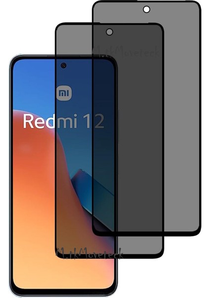 Xiaomi Redmi 12 Ekran Koruyucu Hayalet Cam 5d Parlak Privacy Kırılmaz Ekran Camı Gizli Görünmez Cam