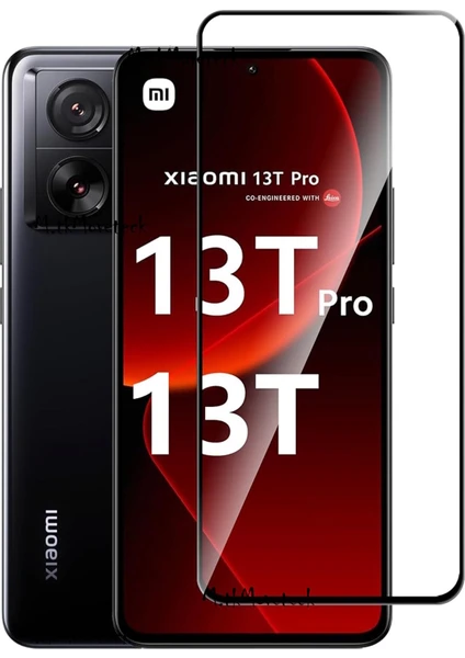 MTK Moveteck Xiaomi Mi 13T ve Mi 13T Pro Uyumlu Ekran Koruyucu Cam Kırılmaz Tam Kaplar 5d Ekran Camı Parlak