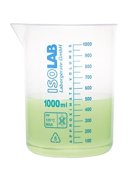 Beher - P.P - Kısa Form - Mavi Skala - 250 ml