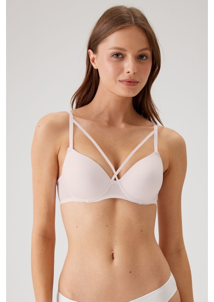 2'li Ekonomik Paket 6511 Taş Ekru-Siyah Balenli Push Up Destekli Micro Sütyen (Slip Hediyeli) modelleri