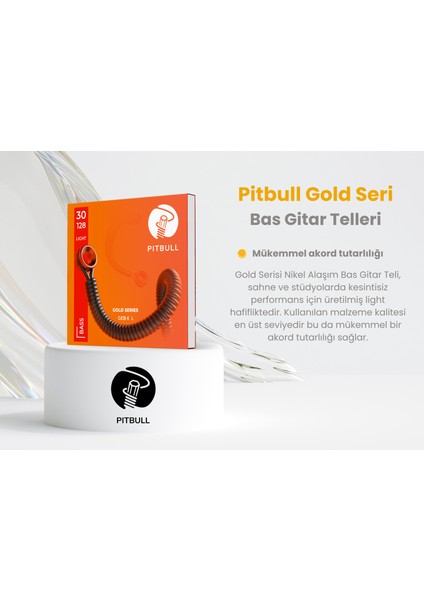 Strings Gold Seri Bass Gitar Teli Nikel 6 Telli GEB-6 30-128 L Light