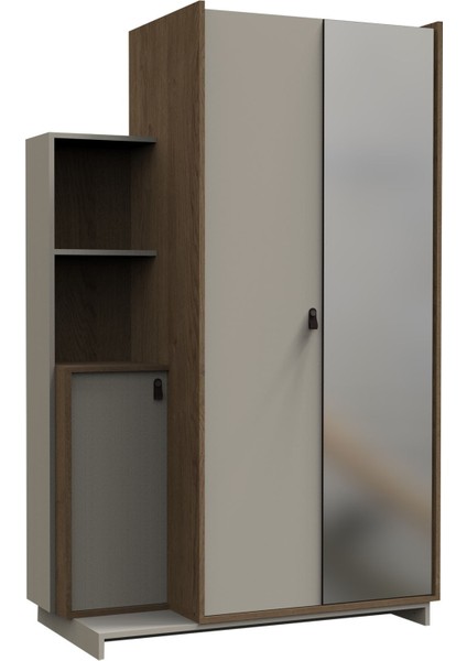 Theo 2 Kapaklı Açık Raflı Dolap