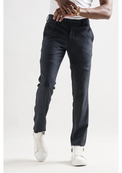 Slimfit Bitik Kareli Boru Paça Kışlık Erkek Kumaş Pantolon modelleri