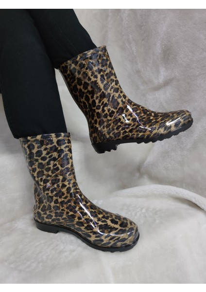 Ulaş - Orta Boy Bahçe & Lastik Çizme - Leopar - 37 - ST02814-14464
