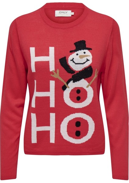 Kadın Noel Kazak - Uzun Kol Yuvarlak Yaka - Hediyelik