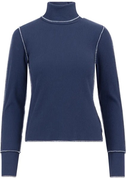 Minimalist Boğazlı Uzun Kol Crop Kadın Bluz - Günlük & Şık