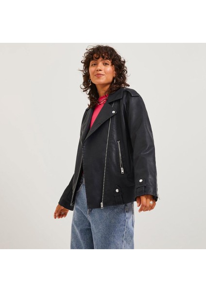 Siyah Kadın Pu Deri Ceket 12247404