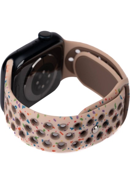 Apple Watch Ultra 2 49 mm Için Benekli Delikli Renkli Spor Silikon Kayış-Kordon fiyatları