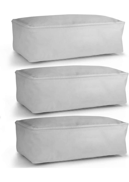 3'lü Set Baza Altı Düzenleyici Küçük Boy Hurç Antrasit Gri 50X25X20 cm