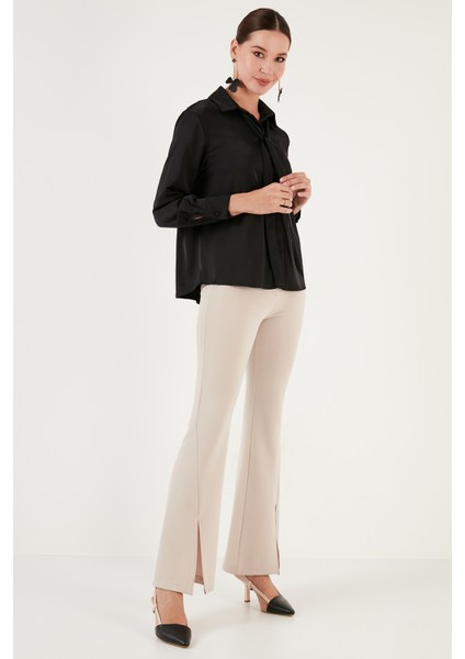 Regular Fit Bağlama Detaylı Saten Gömlek Kadın Gömlek 611GO00159 fırsatları