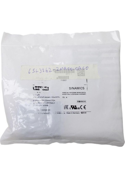 6SL3162-2MA00-0AC0 Sınamıcs S120 Power Connector C-/d-Type Wıth Screw Termınals For Motor Modules ürt. Garantili