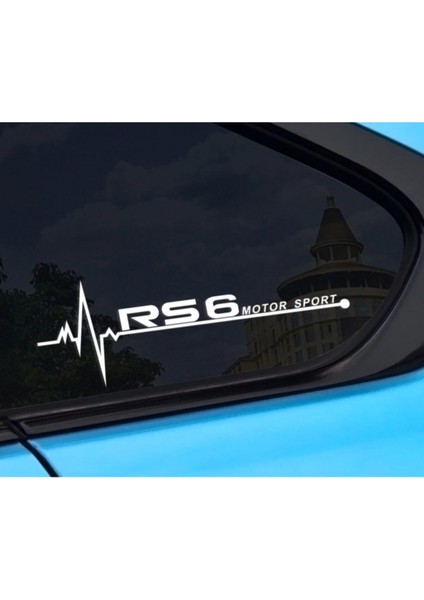 Audi Rs6 Için Uyumlu Aksesuar Oto Yan Cam Sticker 20*7 cm