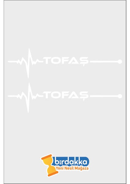 Tofaş Nabız Sticker Beyaz 30*8 cm
