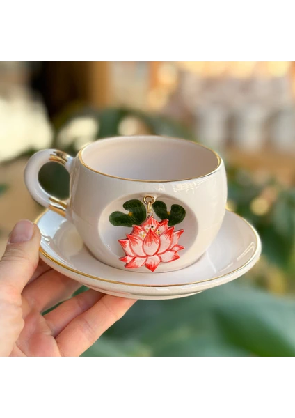 Bsk Ceramics Handmade Lotus Çay Fincanı