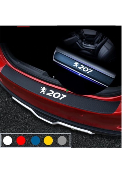 Peugeot 207 Için Uyumlu Aksesuar Bagaj ve Kapı Eşiği Seti Karbon