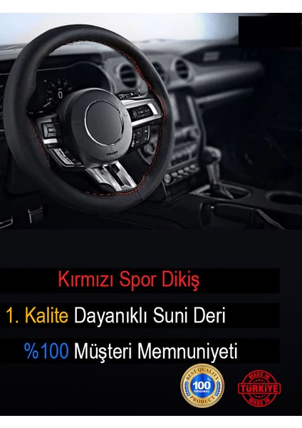 Fiat Palio Direksiyon Kılıfı, Dikmeli Kırmızı Spor Dikişlili