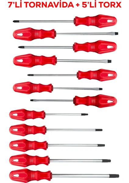 7'li Tornavida & 5'li Torx Tornavida Set